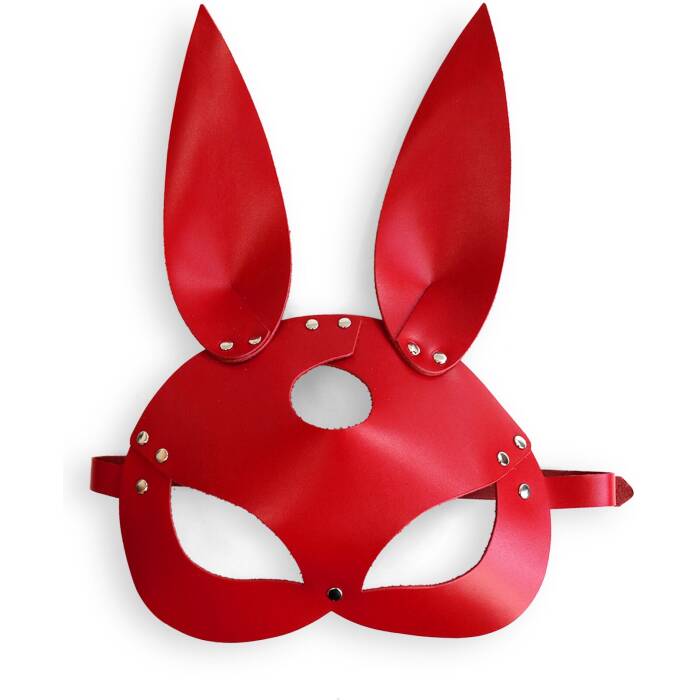 Шкіряна маска Зайчика Art of Sex - Bunny mask, колір Червоний