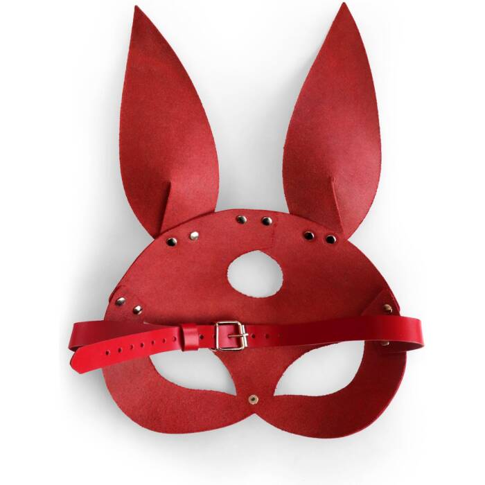 Шкіряна маска Зайчика Art of Sex - Bunny mask, колір Червоний