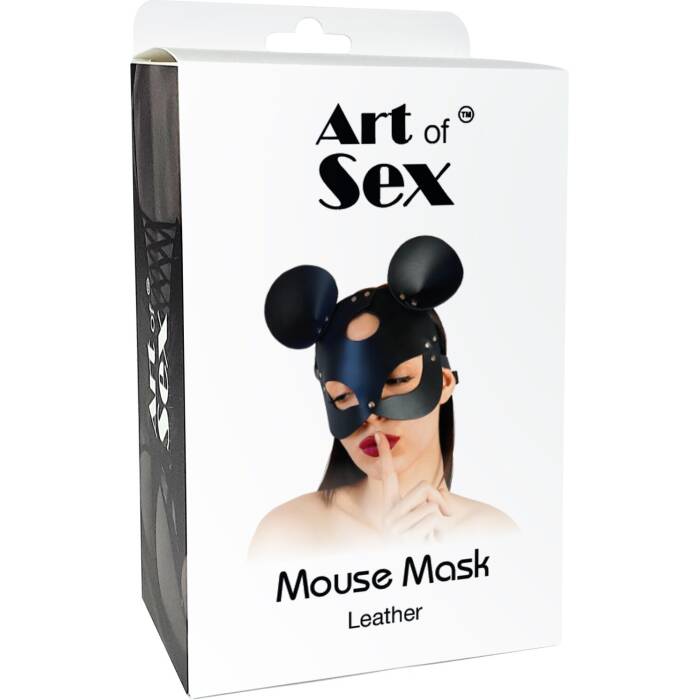 Шкіряна маска мишки Art of Sex - Mouse Mask, колір Чорний