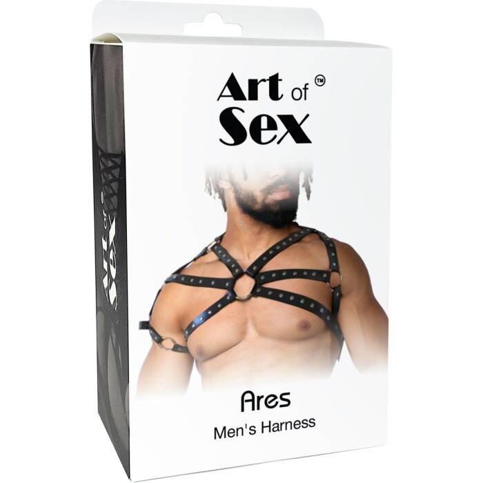 Чоловіча портупея Art of Sex - Ares, натуральна шкіра, колір Чорний, розмір XS-M