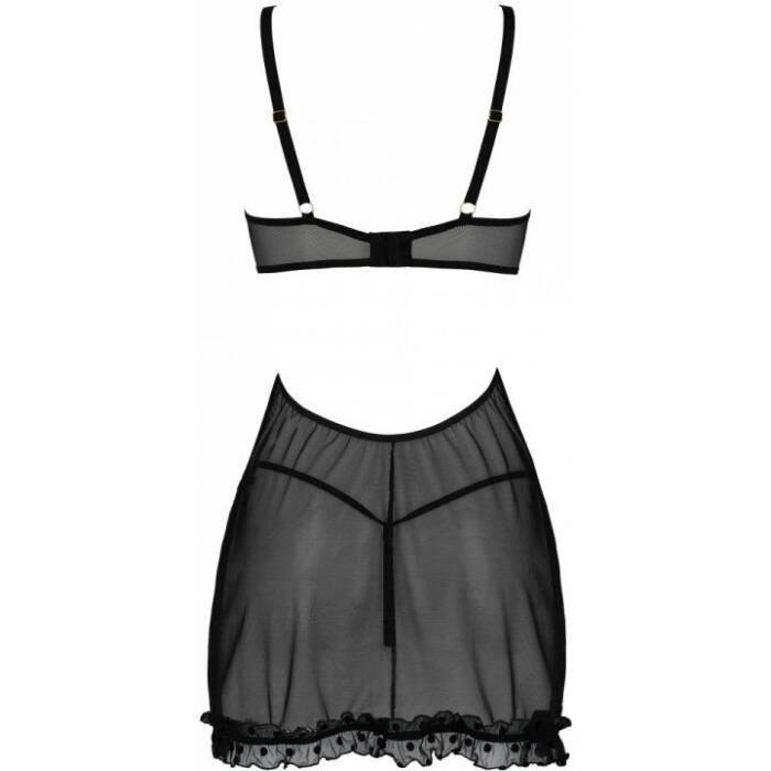 Еротичний пеньюар Passion MARINA CHEMISE, S/M, black