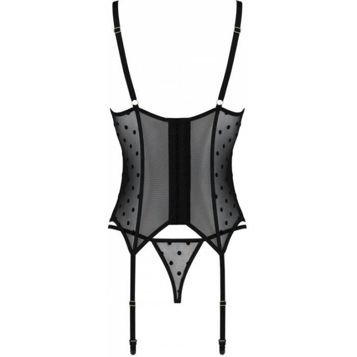 Корсет Passion MARINA CORSET, L/XL, black, з відкритими чашками