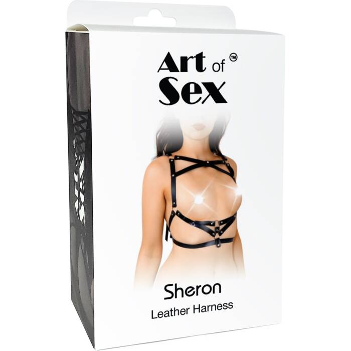 Портупея жіноча шкіряна Art of Sex - Leather Sheron L-2XL, чорна