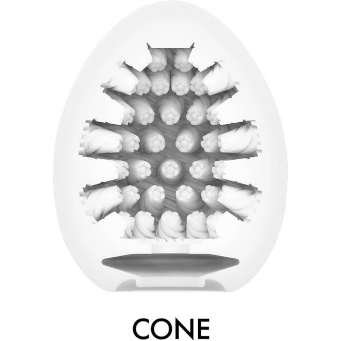 Мастурбатор-яйце Tenga Egg Cone, щільний TPE, пробник лубриканту 5 мл