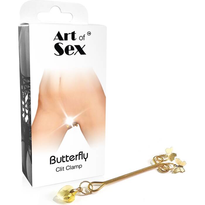 Затискач для клітора Art of Sex - Clit Clamp Butterfly, золото