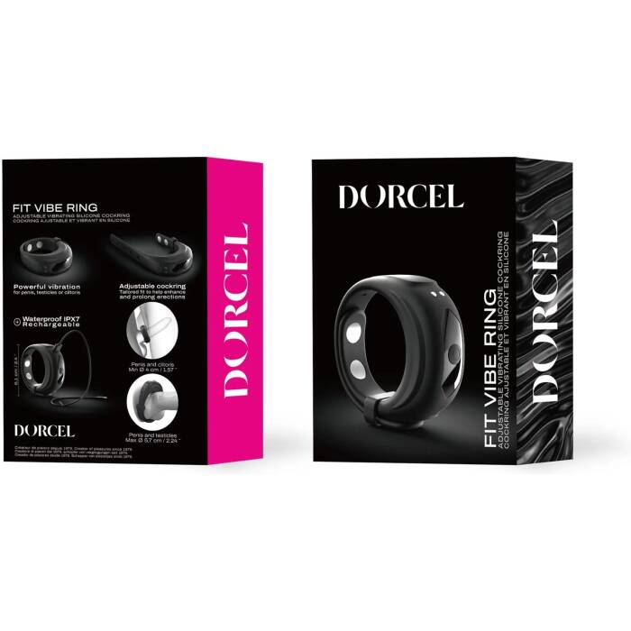 Ерекційне віброкільце Dorcel Fit Vibe Ring, регульований діаметр 4–5,7 см, 10 режимів