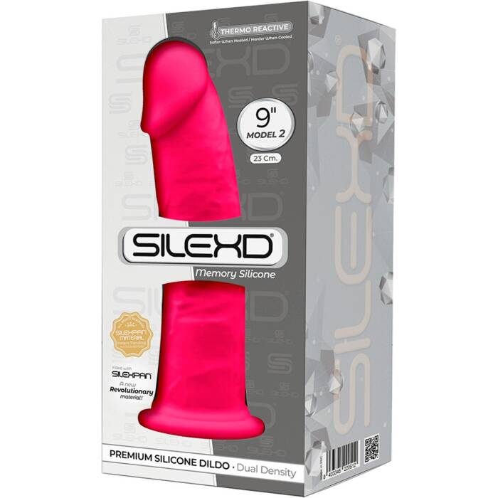 Фалоімітатор SilexD Oscar Pink (MODEL 2 size 9in), двошаровий, силікон + Silexpan, діаметр 5,4см