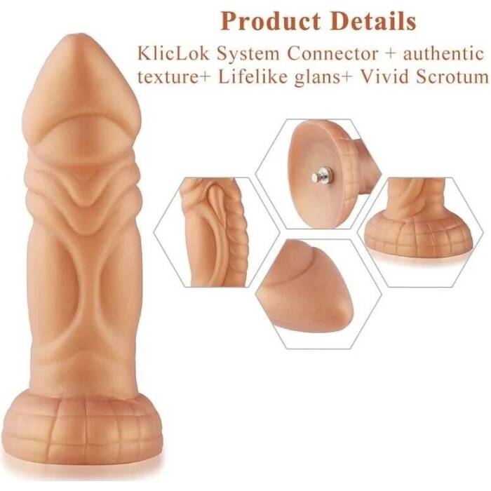 Силіконовий дилдо Hismith Slightly Curved Silicone Dildo Monster Series