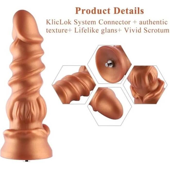 Силіконовий дилдо Hismith Spiral Grain Silicone Dildo Monster Series