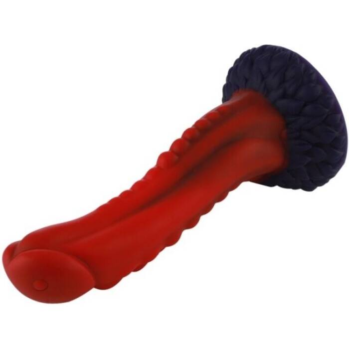 Силіконовий дилдо Hismith 8.35" Curved Silicone Dildo Red Monster Series