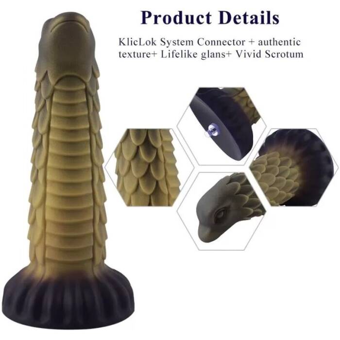 Силіконовий дилдо Hismith 8.5" Squama Beast Silicone Dildo Monster Series