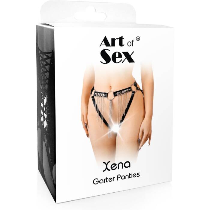 Сексуальні трусики з ланцюгами Art of Sex - Xena XS-M, колір чорний