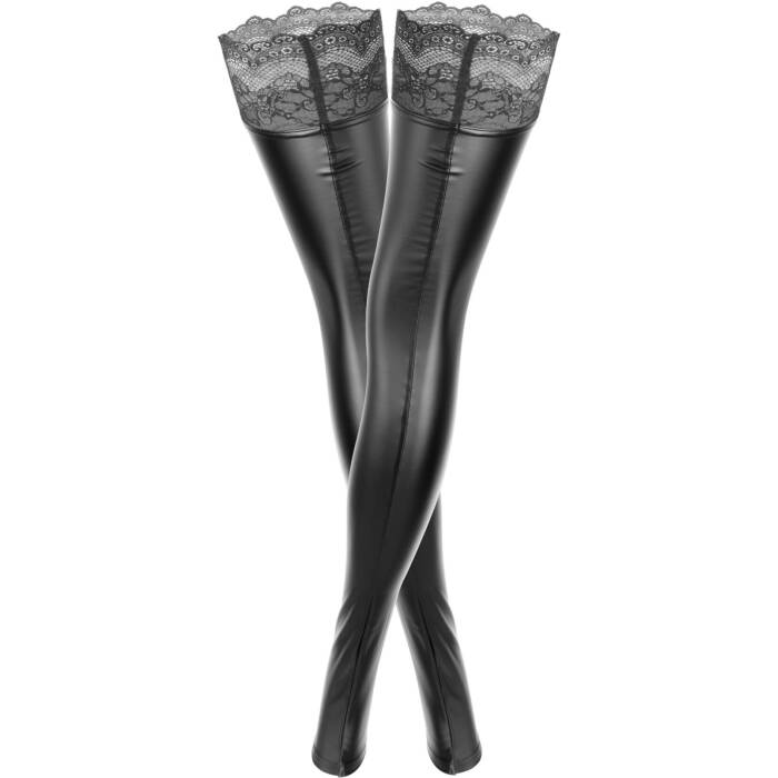 Панчохи з мокрим ефектом Noir Handmade F135 Powerwetlook stockings, L, без мисків