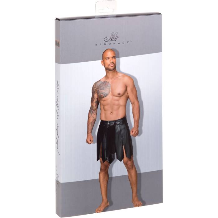 Чоловіча спідниця гладіатора Noir Handmade H053 Eco leather men's gladiator skirt - S