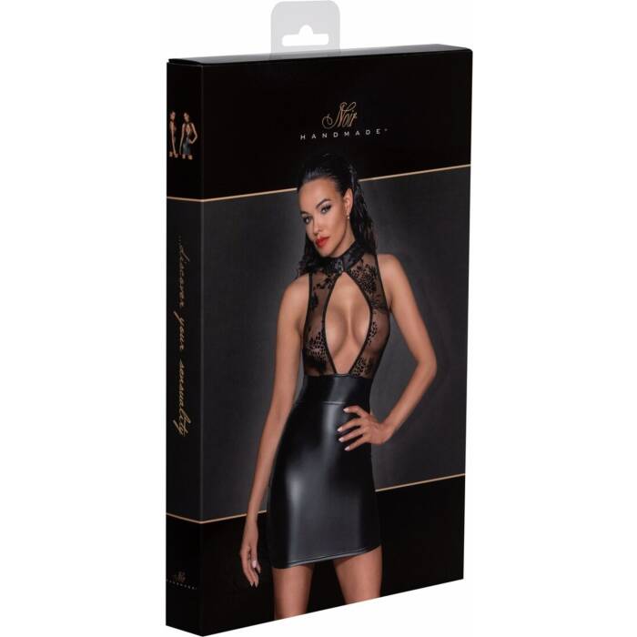 Сукня Noir Handmade F241 Short dress with powerwetlook skirt and tulle top - XXL