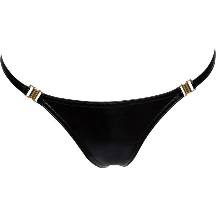 Трусики Noir Handmade P008 Powerwetlook panty with gold clasp - S