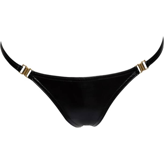 Трусики Noir Handmade P008 Powerwetlook panty with gold clasp - XXL