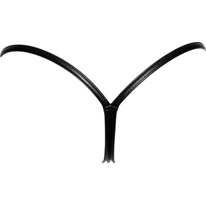 Трусики Noir Handmade P008 Powerwetlook panty with gold clasp - XXL