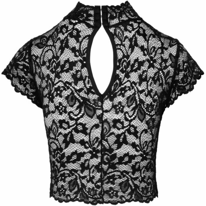 Топ Noir Handmade F303 Essence lace top with high collar - S