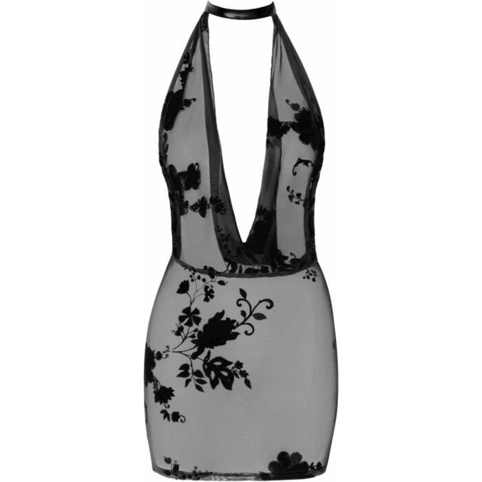 Сукня Noir Handmade F313 Mythos mini flocked mesh dress with jewelry rhinestone chain - S