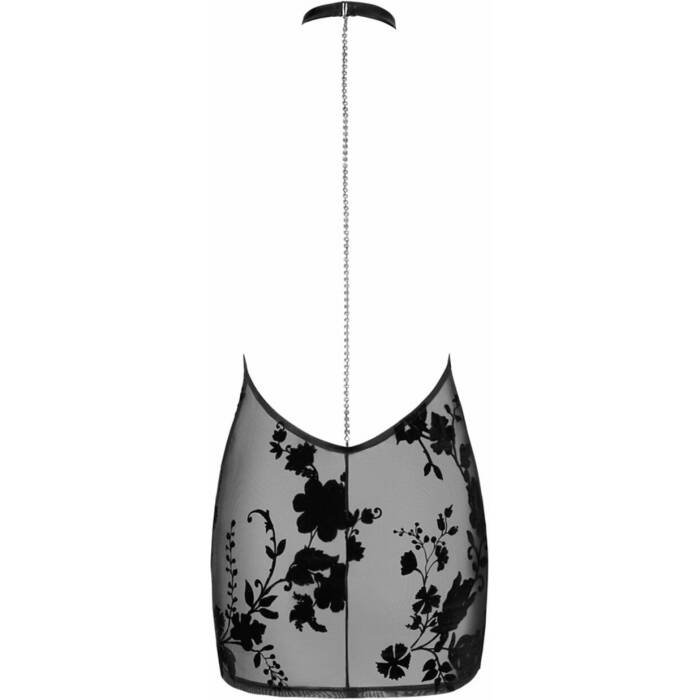Сукня Noir Handmade F313 Mythos mini flocked mesh dress with jewelry rhinestone chain - S