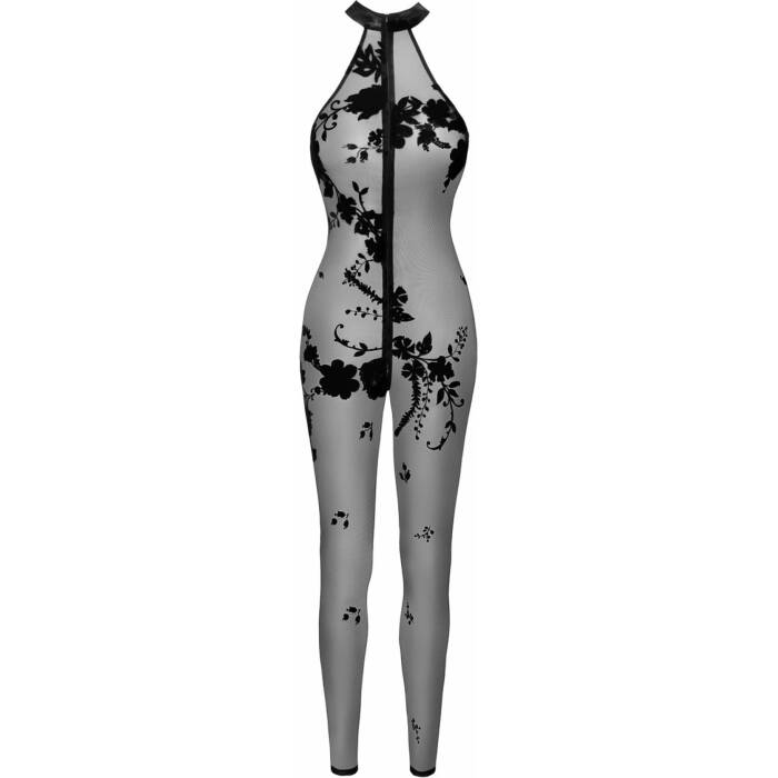 Бодістокінг Noir Handmade F315 Ego flocked mesh halter catsuit - S