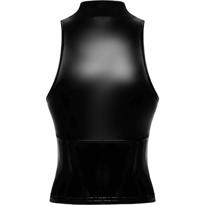 Топ Noir Handmade F324 Glam wetlook top with vinyl corset - S