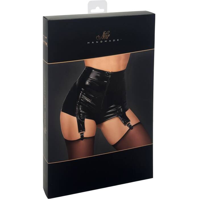 Шортики Noir Handmade F325 Glam suspender wetlook and vinyl shorts - S