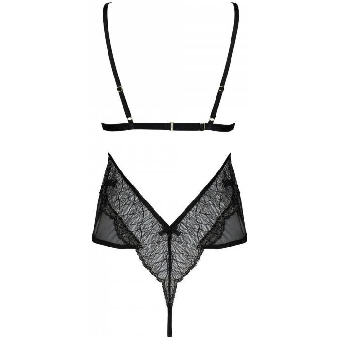 Боді Passion AMBERLY BODY black, S/M, відкрита спина, низ стрінги