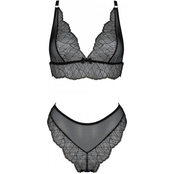 Комплект Passion AMBERLY SET black, L/XL, бралет і трусики бразиліана