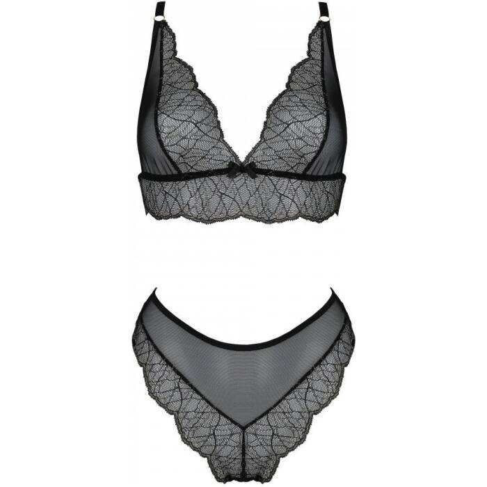 Комплект Passion AMBERLY SET black, XXL/XXXL, бралет і трусики бразиліана