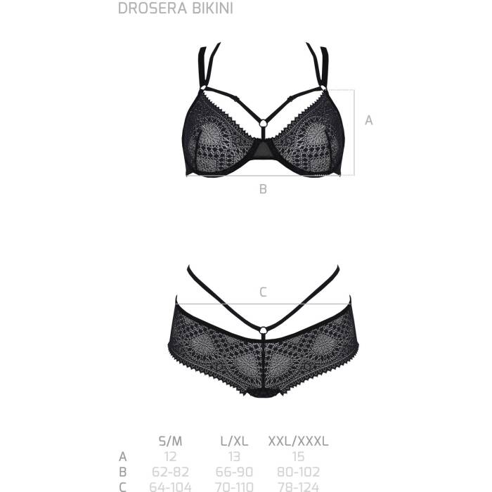 Комплект Passion DROSERA BIKINI black, L/XL, бюстгальтер і трусики-кюлоти