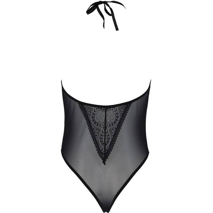 Боді Passion DROSERA BODY black, L/XL, високі вирізи, верх на зав’язках