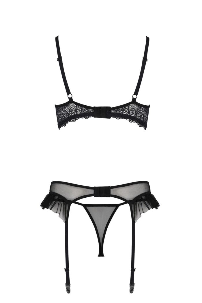 Комплект Passion KERRIA SET WITH OPEN BRA black XXL/XXXL - ECO Passion