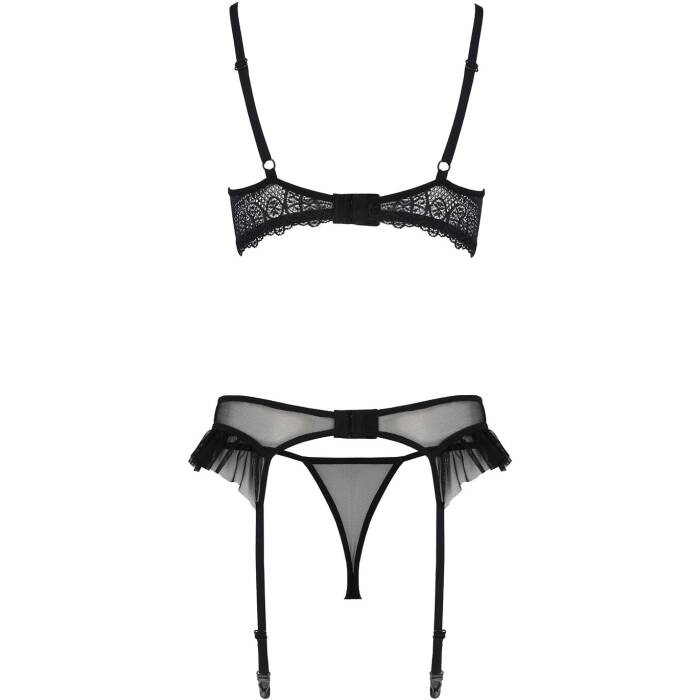 Комплект Passion KERRIA SET WITH OPEN BRA black XXL/XXXL - ECO Passion