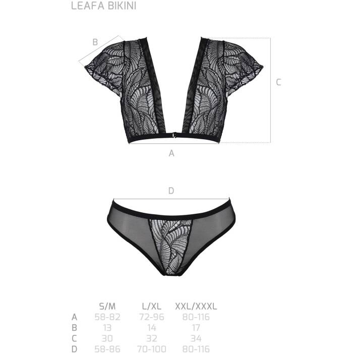 Комплект Passion LEAFA BIKINI black S/M - ECO Passion