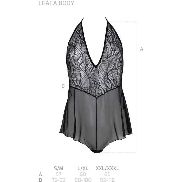 Боді Passion LEAFA BODY black L/XL - ECO Passion