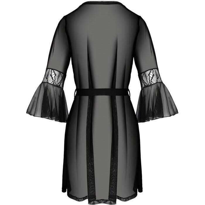 Пеньюар Passion LEAFA PEIGNOIR black L/XL - ECO Passion