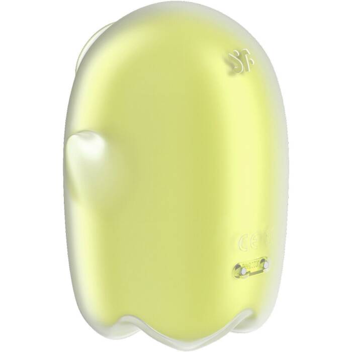 Вакуумний кліторальний стимулятор з вібрацією Satisfyer Glowing Ghost Yellow, світиться в темряві