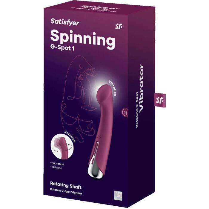 Вібратор з ротацією Satisfyer Spinning G-Spot 1 Red, плоский майданчик для стимуляції точки G