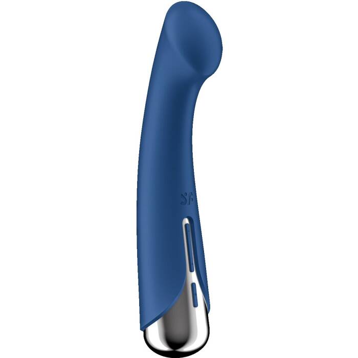 Вібратор з ротацією Satisfyer Spinning G-Spot 1 Blue, плоский майданчик для стимуляції точки G