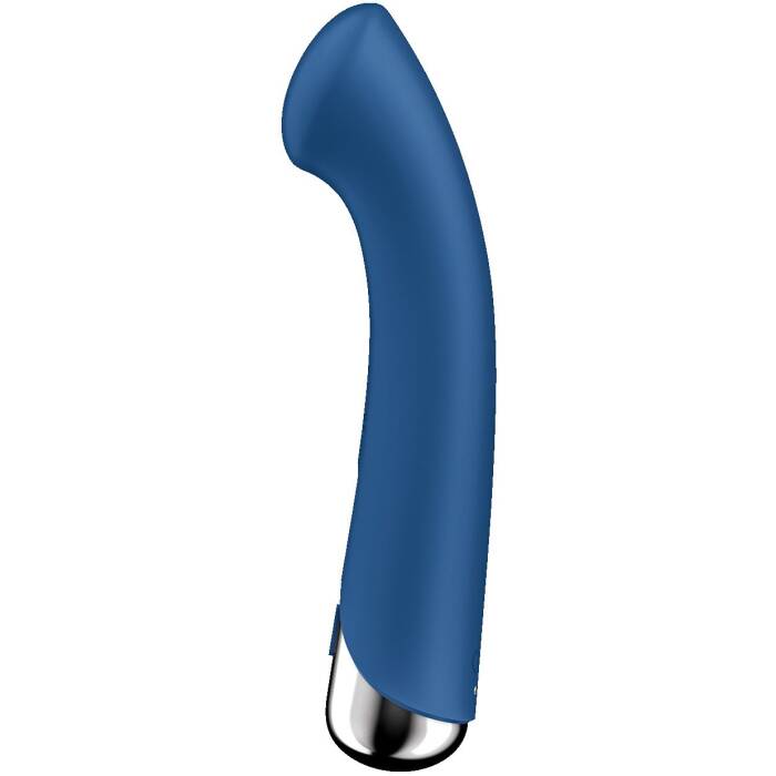 Вібратор з ротацією Satisfyer Spinning G-Spot 1 Blue, плоский майданчик для стимуляції точки G