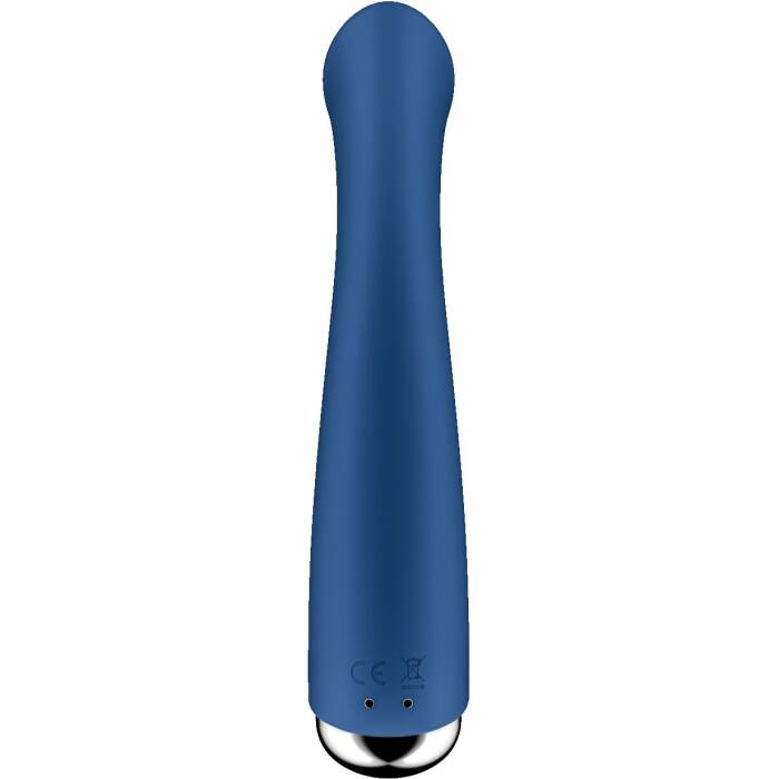 Вібратор з ротацією Satisfyer Spinning G-Spot 1 Blue, плоский майданчик для стимуляції точки G