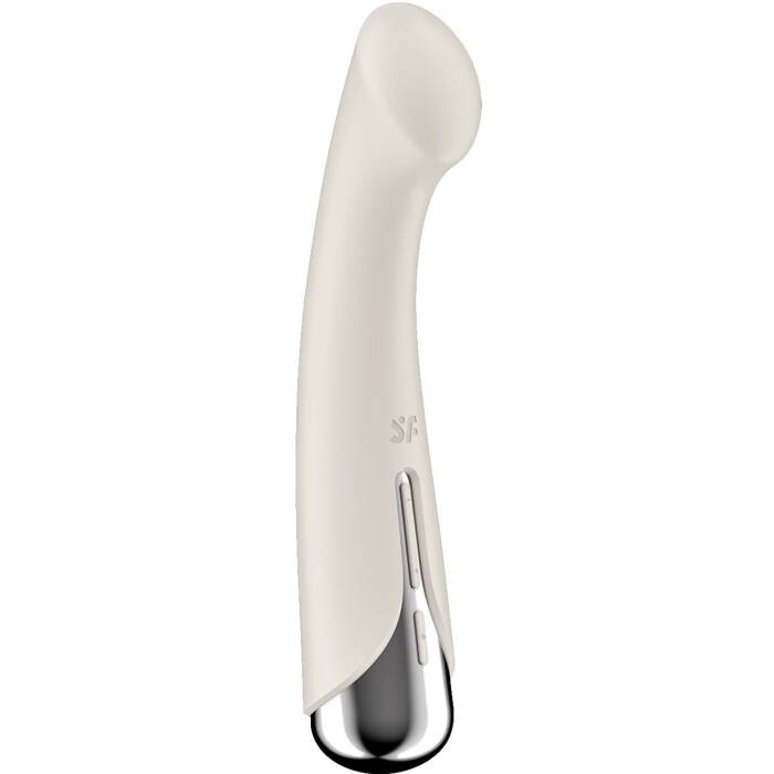 Вібратор з ротацією Satisfyer Spinning G-Spot 1 Beige, плоский майданчик для стимуляції точки G