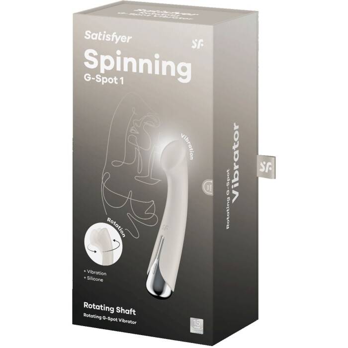 Вібратор з ротацією Satisfyer Spinning G-Spot 1 Beige, плоский майданчик для стимуляції точки G