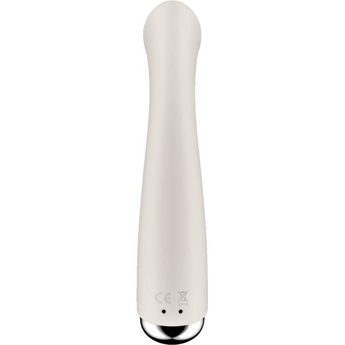 Вібратор з ротацією Satisfyer Spinning G-Spot 1 Beige, плоский майданчик для стимуляції точки G