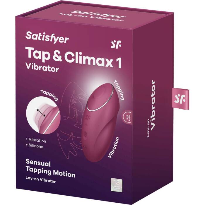 Вібростимулятор-пульсатор Satisfyer Tap & Climax 1 Red, ефект постукування пальцем, 2 мотори