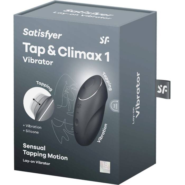 Вібростимулятор-пульсатор Satisfyer Tap & Climax 1 Grey, ефект постукування пальцем, 2 мотори