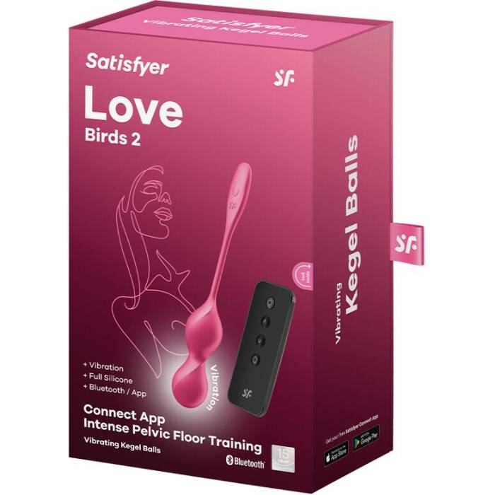 Вагінальні смарт-кульки з вібрацією Satisfyer Love Birds 2 Connect App Red, 86 г, пульт ДК