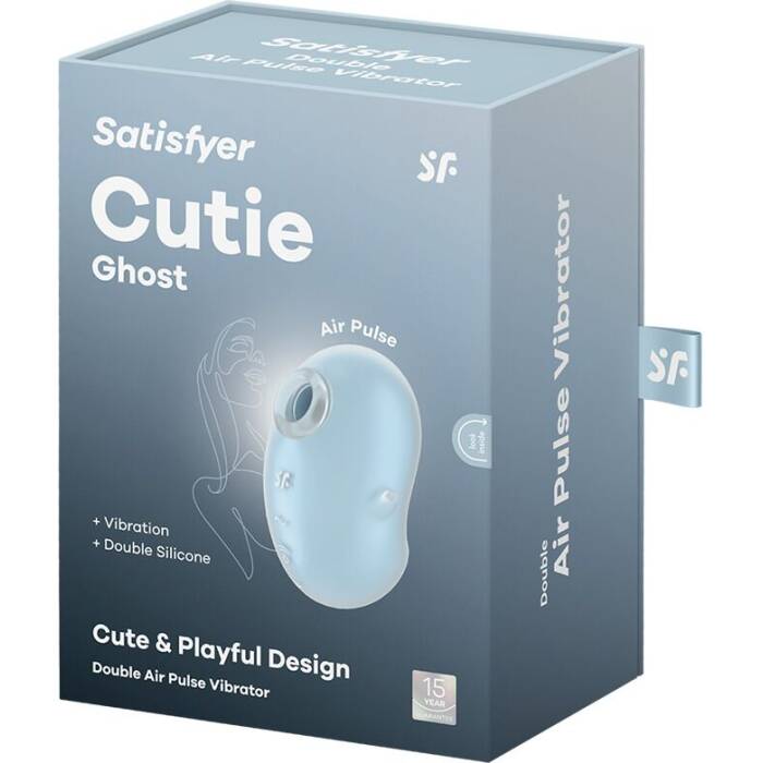 Вакуумний кліторальний стимулятор з вібрацією Satisfyer Cutie Ghost Blue